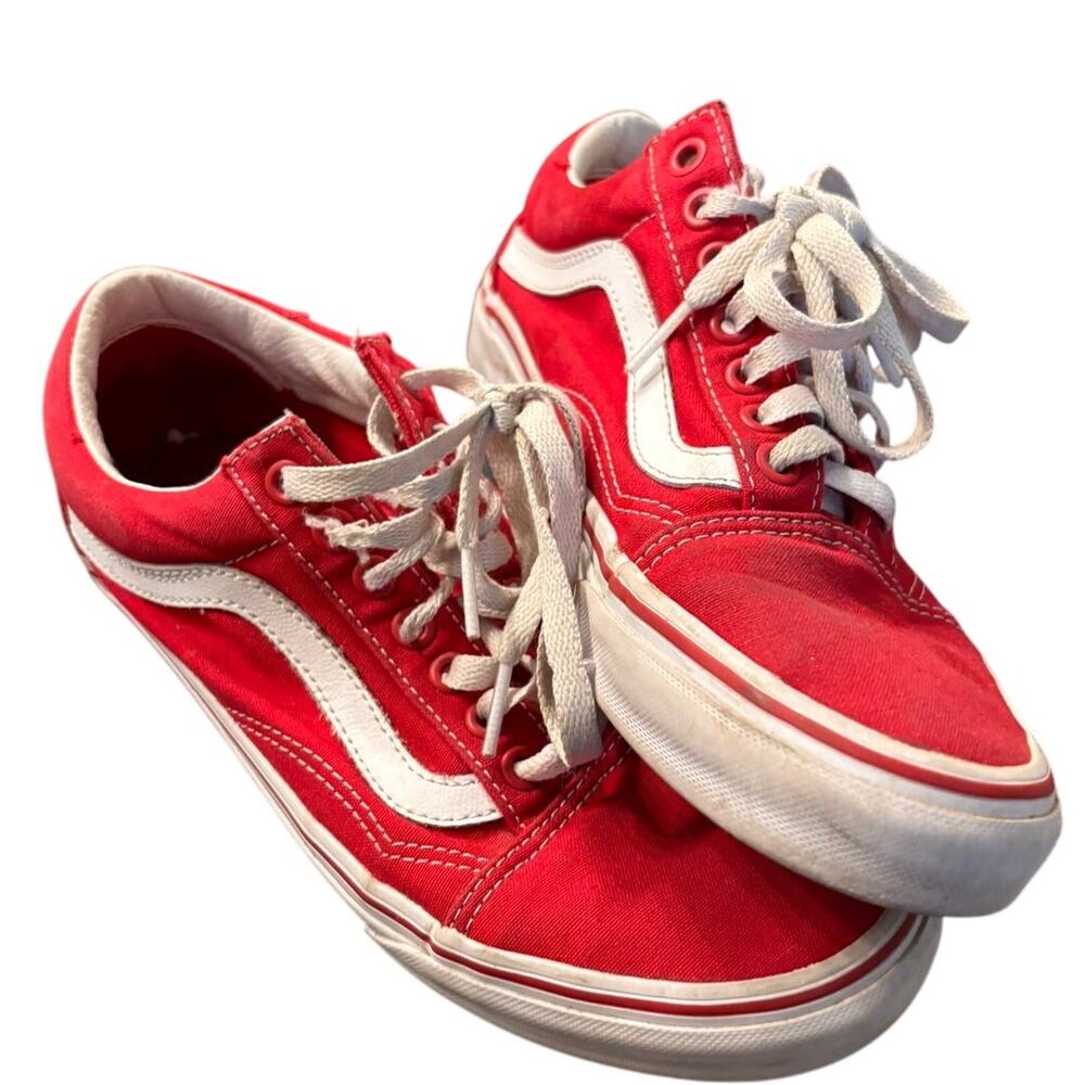Vans Old Skool Red Canvas Sneakers - Men's 7.5 / Women's 9